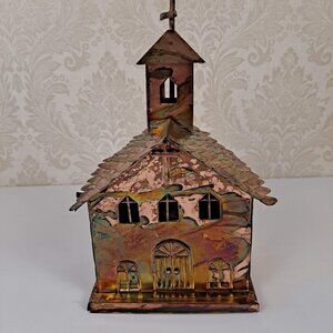 Berkely Designs Copper Church Music Box plays Amazing Grace Vintage